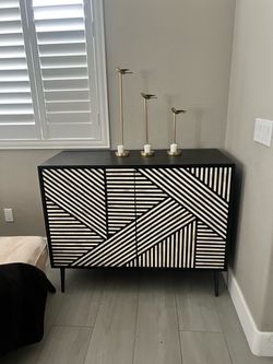 Dresser, console black, and pearl