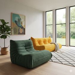 Brand New Togo-Style Teddy Velvet Sofa – Yellow 3-Seater $299 / Green 1-Seater $149