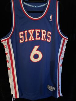 JULIUS “DR. J” ERVING ADIDAS PHILADELPHIA 76ERS AWAY SWINGMAN JERSEY, SIZE XL
