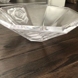 Cut Sandblasted Crystal Bowl