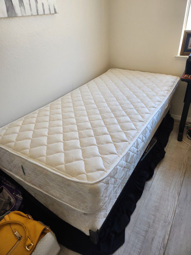 Never Used Twin Bed Matress, Boxspring, Frame