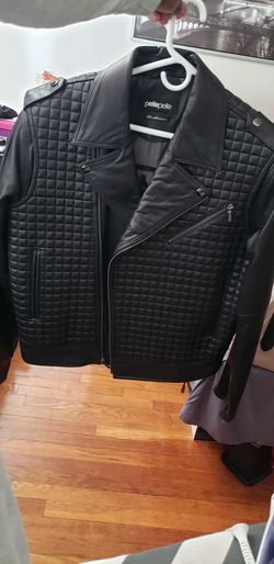 Men's leather biker jacket