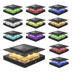 NIORSUN Solar Post Cap Lights Outdoor Waterproof, 4x4 Post Solar Lights RGB Color Changing, Fence Posts Solars Light for Deck Patio Garden Decoration,