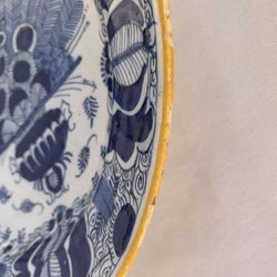 18th Century Dutch Delft Plate Pottery, Blue & White Neoclassical Collectors Plate Delftware Dish