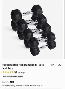 Brand New 420 lbs RitFit Dumbbell set $350