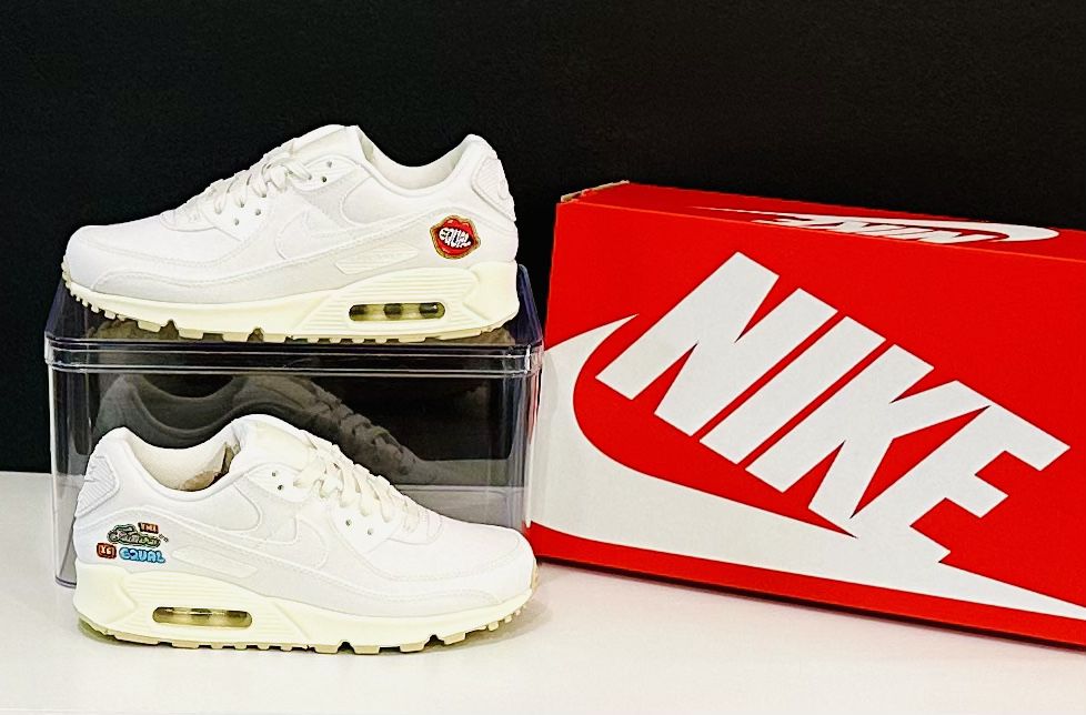 Nike Air Max 90 SE ‘Sail White Cashmere Sneakers [FD0867-133] NEW W/BOX!  SiZE: 7 WOMEN’s / CM: 24