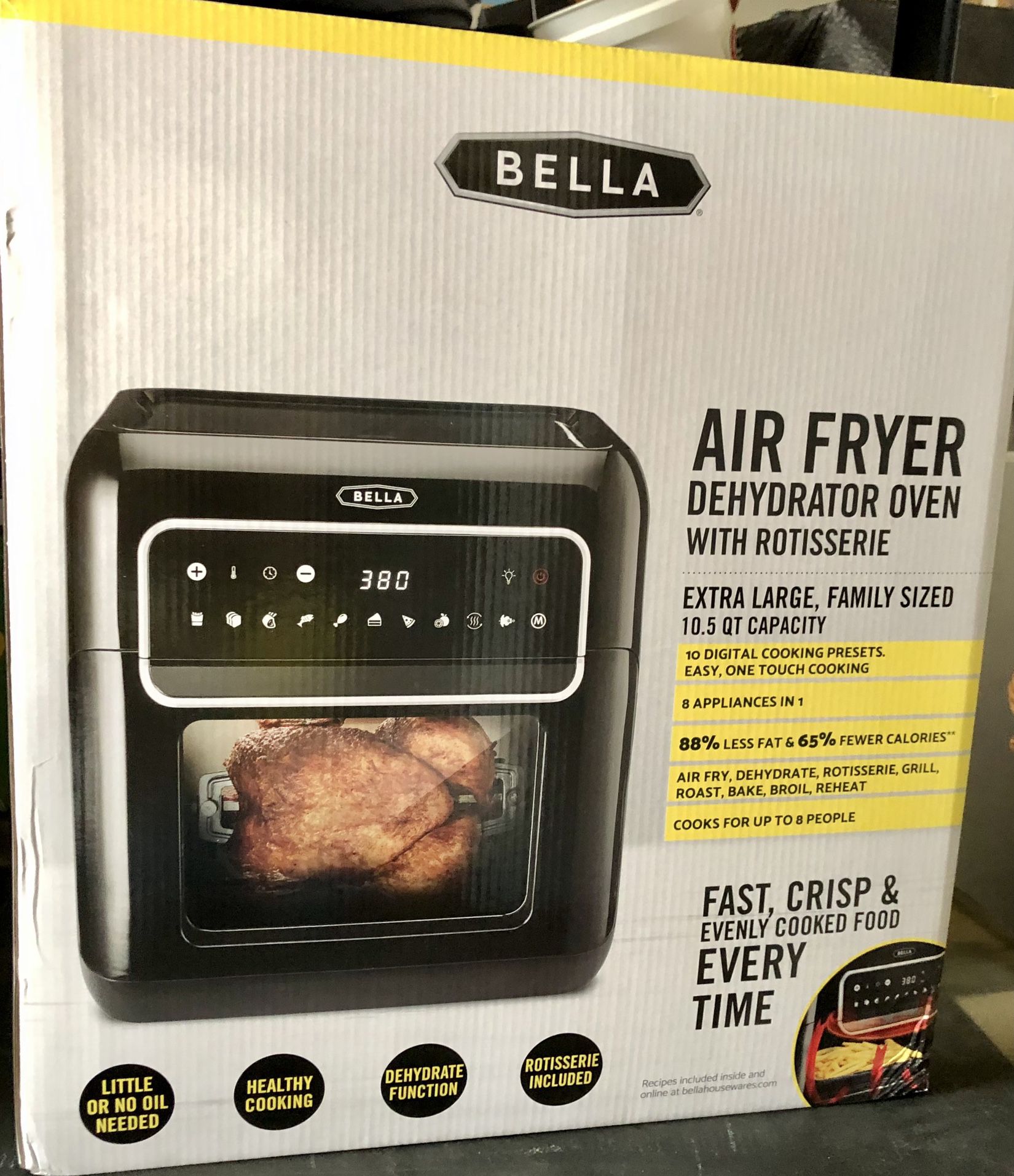 BELLA AIR FRYER/DEHYDRATOR AND ROTISSERIE 10.5qt. (New) for Sale in  Riverside, CA - OfferUp
