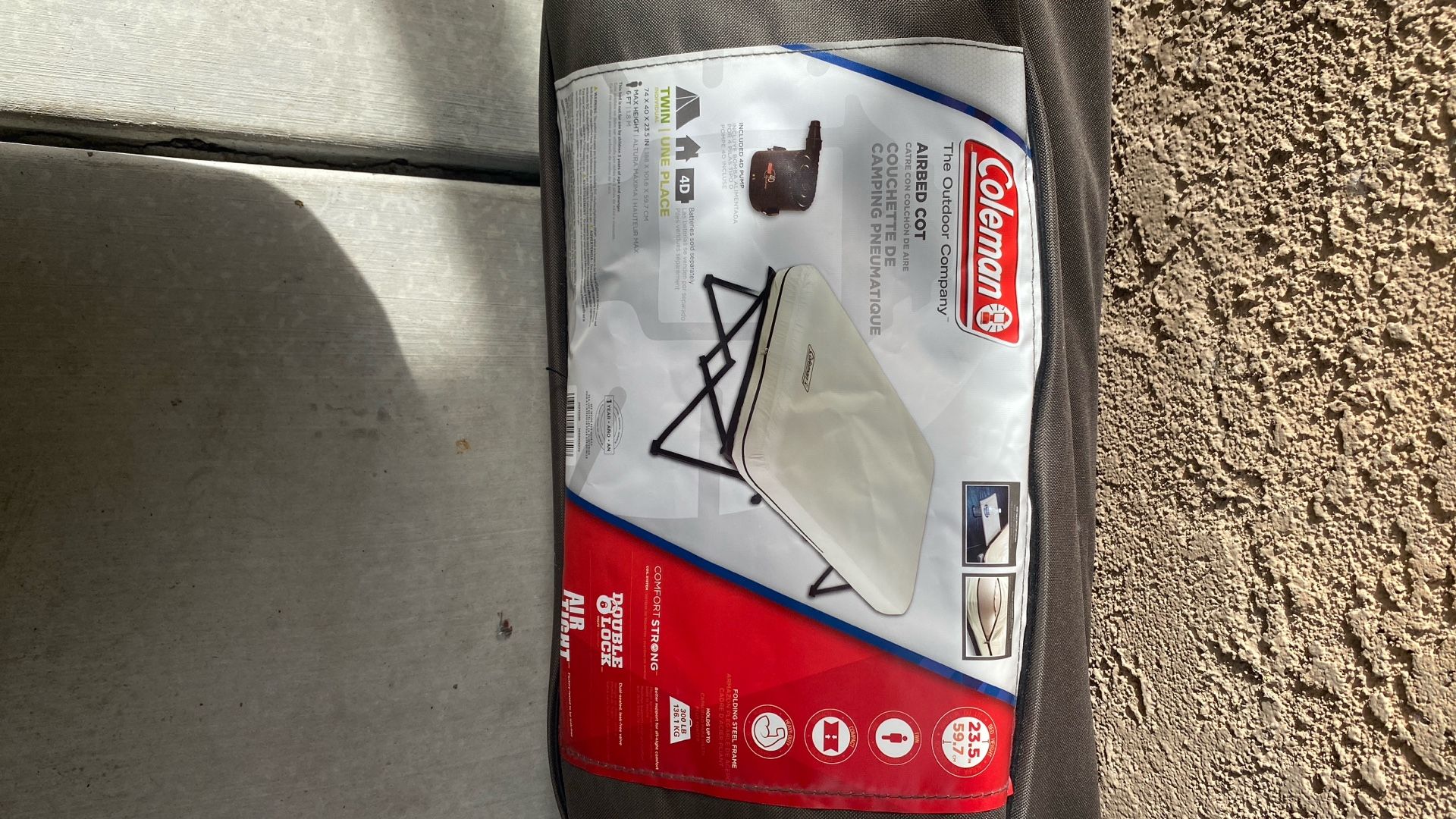 Coleman Cot Twin Airbed Brand New Comes With Battery  Pump 