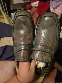 Men's Reptile Embossed Leather Loafers