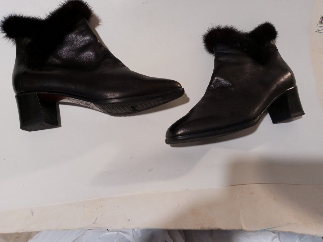 Zocal Boot Made In Italy Size 8 Or 38.5 Black Low Heels Lrather.