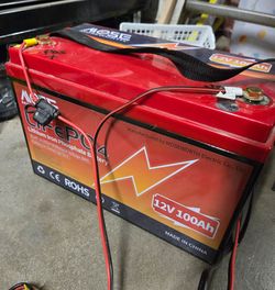LiFePo 100ah battery,  charger, 1500w inverter