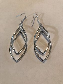 Silver drop earrings