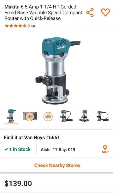 6.5 Amp 1-1/4 HP Corded Fixed Base Variable Speed Compact Router with Quick-Release 6.5 Amp 1-1/4 HP Corded Fixed Base Variable Speed Compact Router with Quick-Release