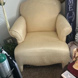 Yellow Upholstered Arm Chair
