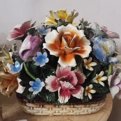 Xlarge Capodimonte Made In Italy Porcelain Basket