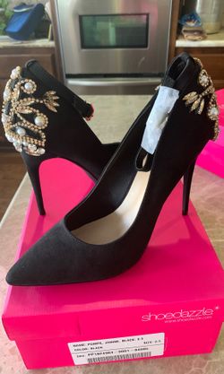 Jeweled black heels!! Brand new