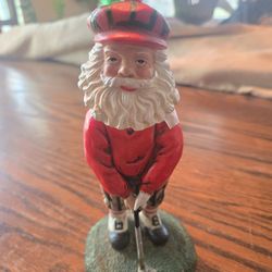 Vintage Santa Bobblehead Playing Golf