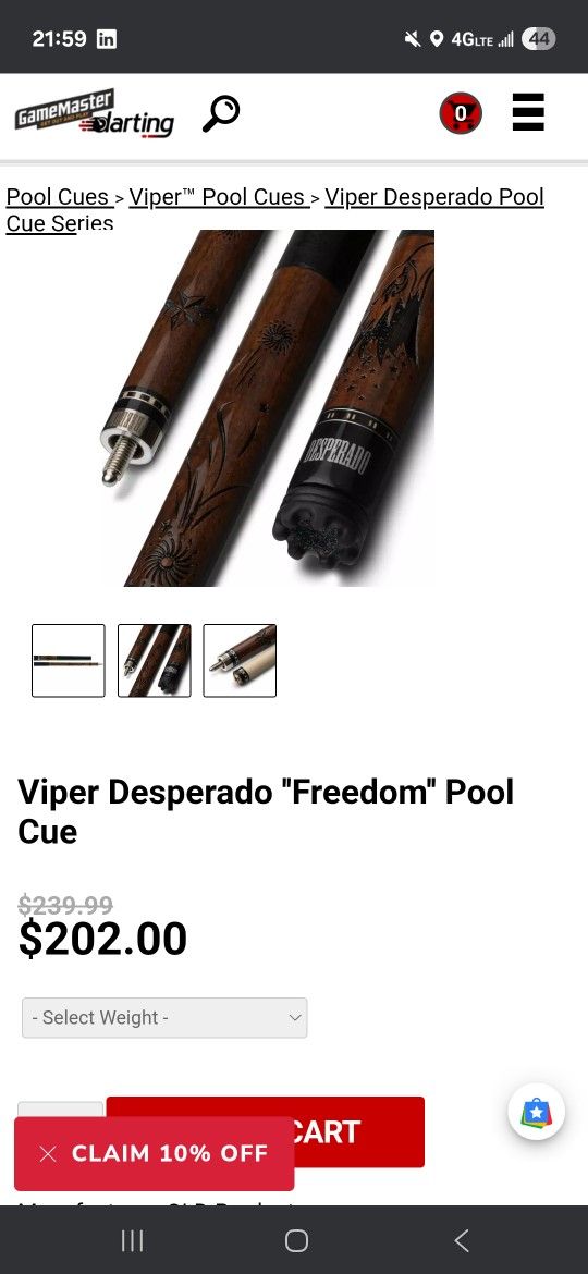 Viper Desperado Freedom Pool Cue
