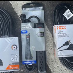 2 X 100ft Ext. Cable + Power strip 