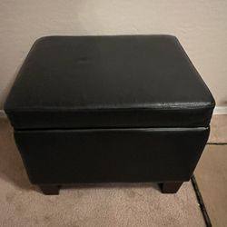 Faux Leather Storage Cube Ottoman With Two Cube 
