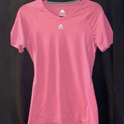 New Women's Small Pink Adidas Climalite Active Wear Tee