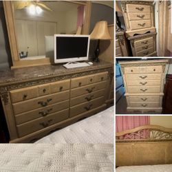 Beautiful King Size Bedroom Set (Bed NOT included). The bed frame fits King and Queen size beds. $400 Local Pickup ONLY Homestead-Miami