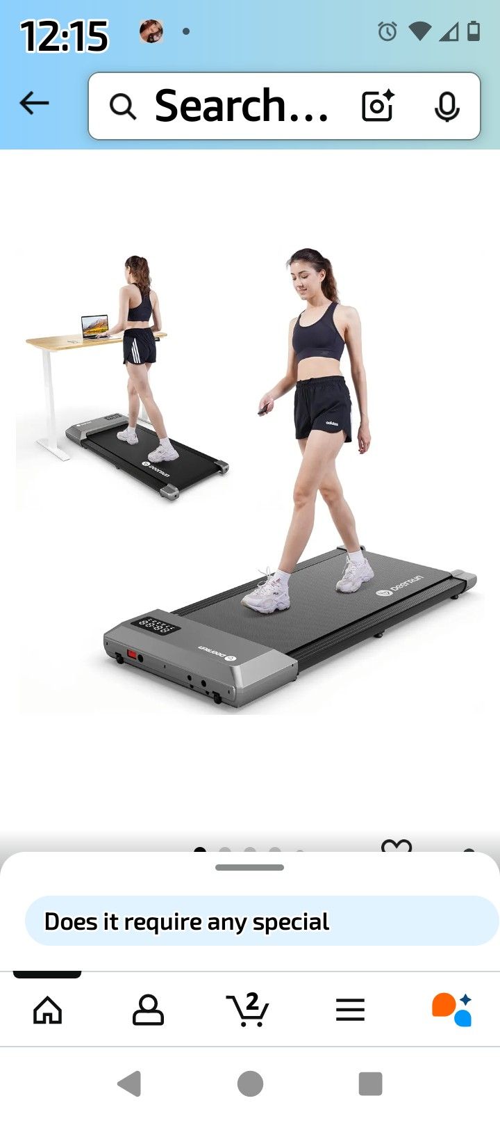 Deer Run Walking Pad Treadmill