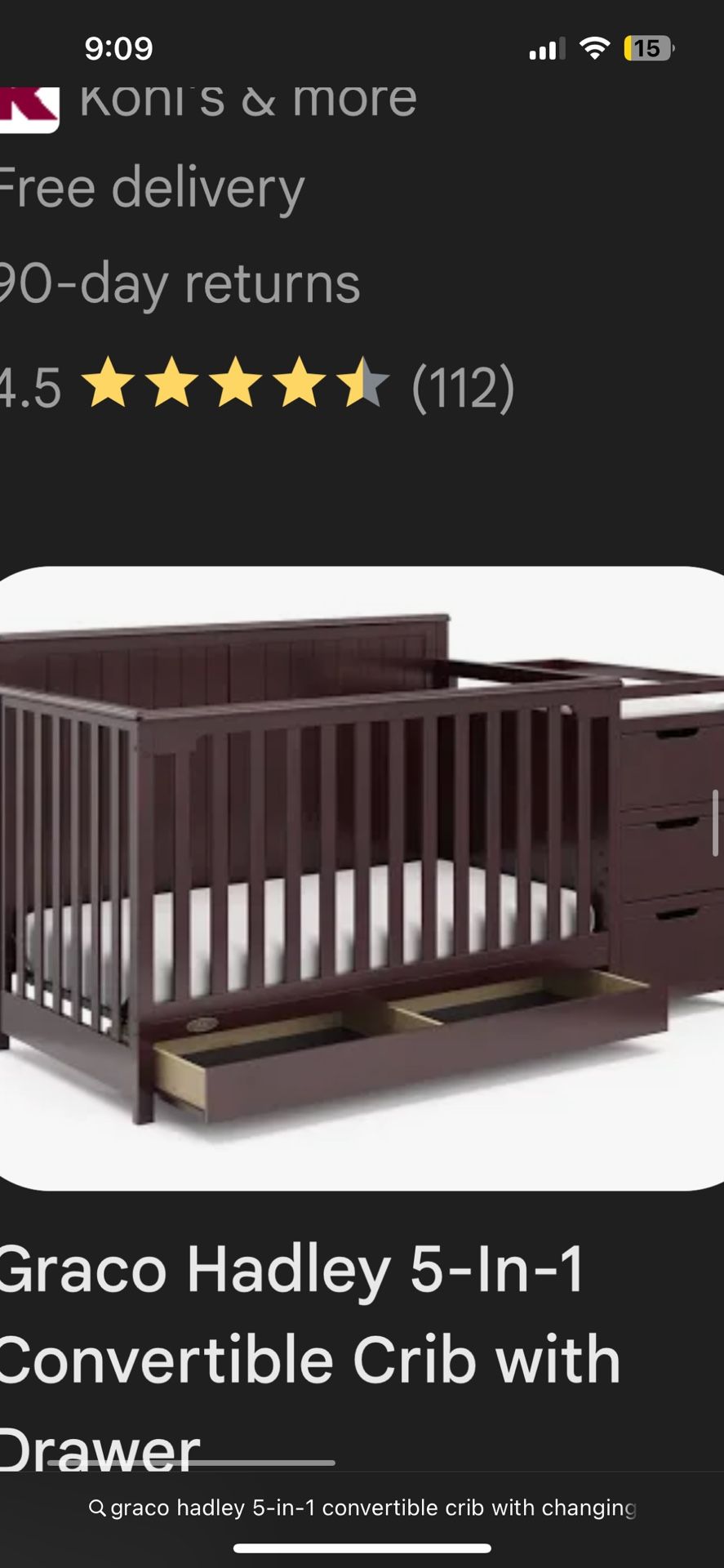 Grace Hadley 5 In 1 Crib With Changing Table