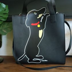 New! Marc Tetro Vegan Leather Doggie Embellished Crossbody Purse