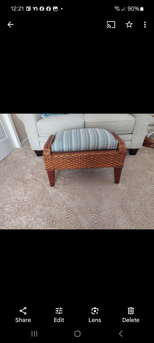 Rattan Stool/Ottoman 