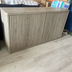 Buffet Cabinet with Storage Accent Sideboard with 4 Doors 66.3" Wide Fluted Credenza Modern Buffet Table Media Console Cabinet Entryway Cabinets for L