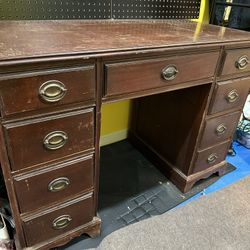 Vintage 1960s Solid Wood Writing Desk $100