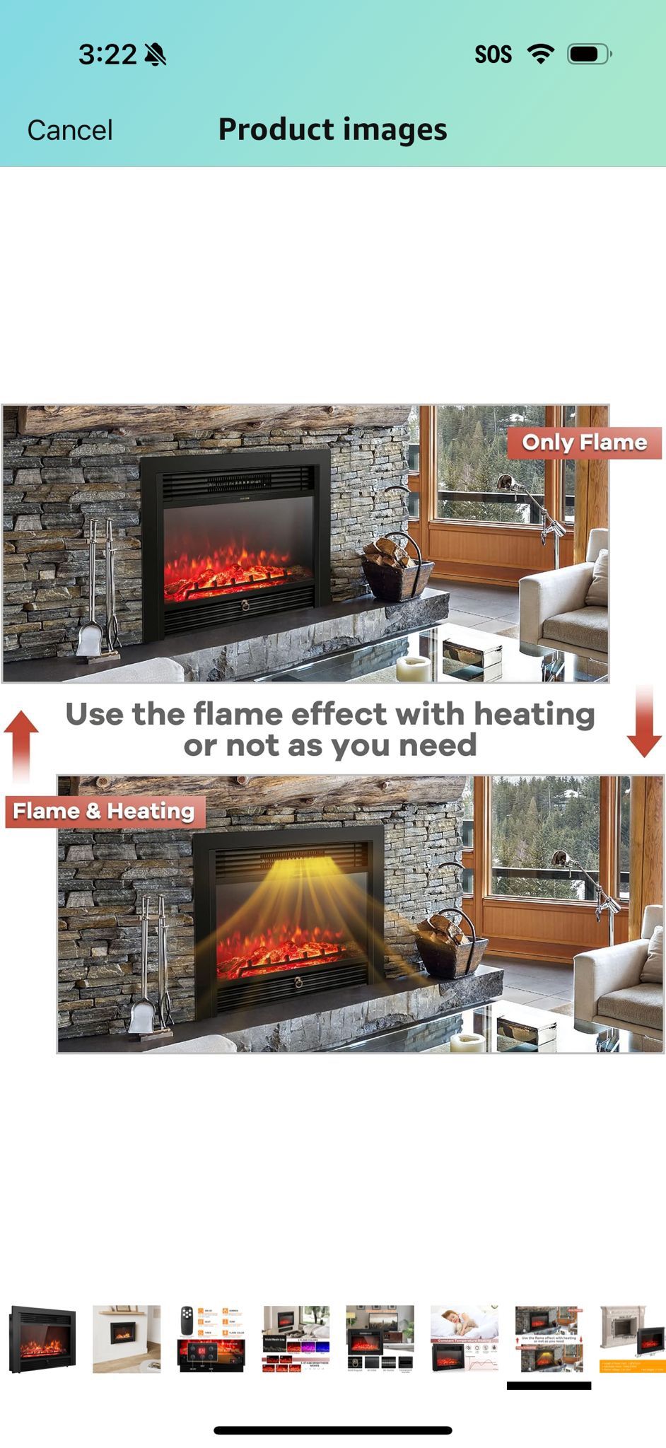 Giantex 28.5" Electric Fireplace Insert, Wall Recessed/Mounted, Freestanding Fireplace with Remote Control, 3 Color Adjustable Flames, 2 Modes Heat, 8