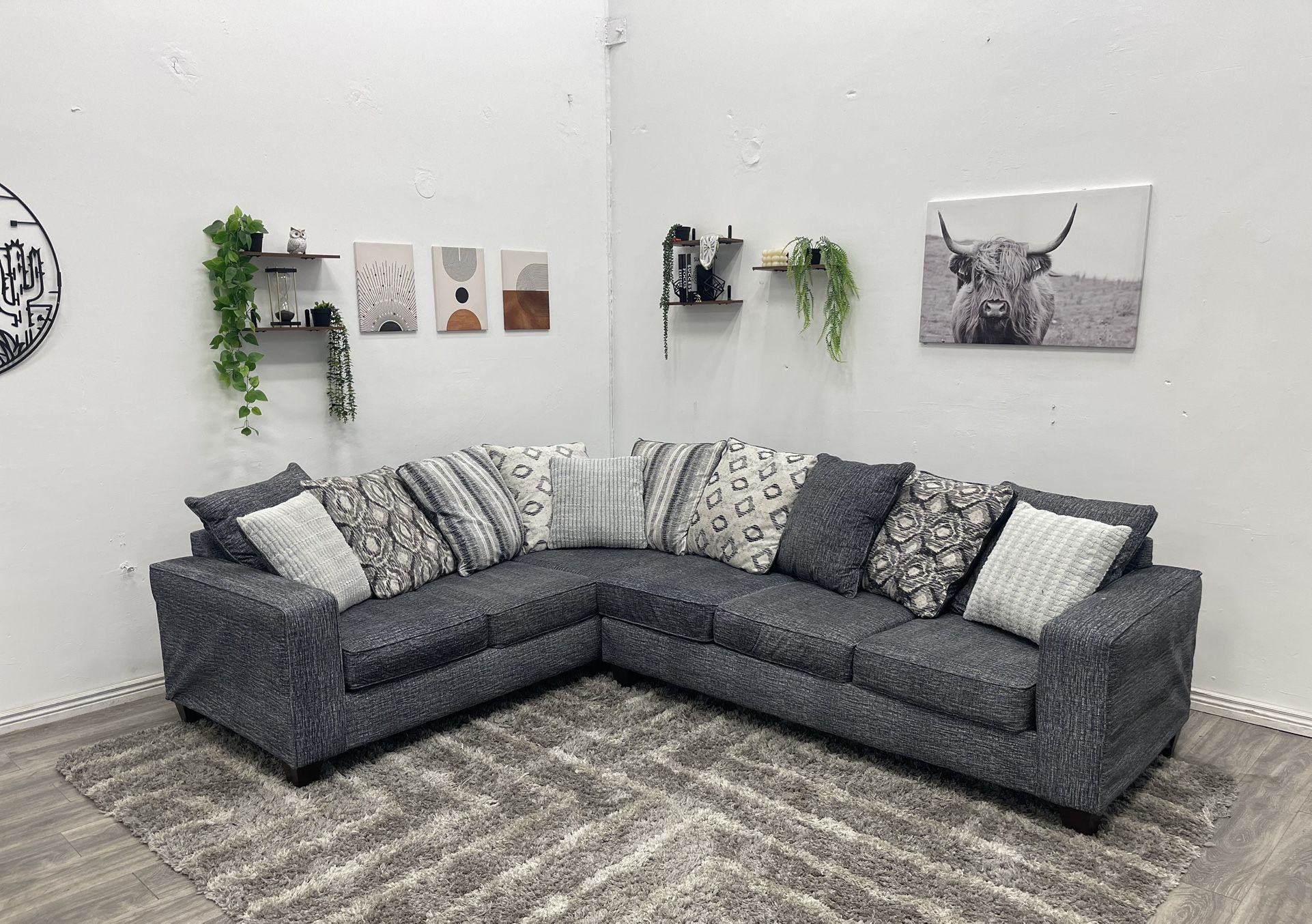 Grey Sectional Couch - Free Delivery