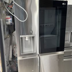 lg refrigerator glass door  knock  new