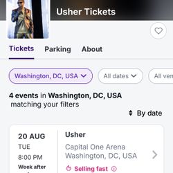 Usher Concert Ticket DC 