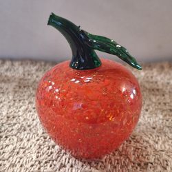 VINTAGE KOSTA BODA RED GLASS APPLE 