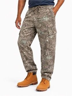 Men's Camo Print Baggy Utility Pants Original Use  Green XXL extra large