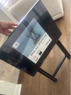 3 black folding TV trays