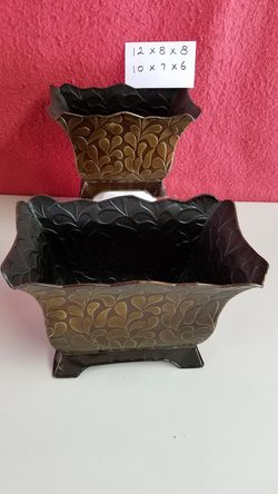 Metal container rectangle leaf