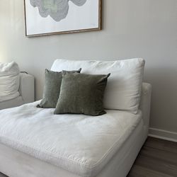 City Furniture Nixon White Armless Chair/Sofa