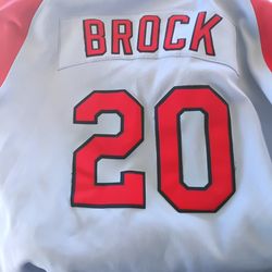 MLB BASEBALL THROWBACK NIKE JERSEY ST LOUIS CARDINALS LOU BROCK #20 SIZE L