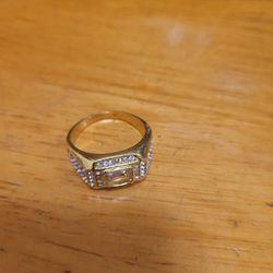 Gold Plated Cubic Zirconia Size 10 Ring