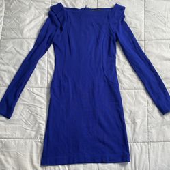 Royal Blue Bodycon Dress & Eckored 1972 Black Jacket Package 