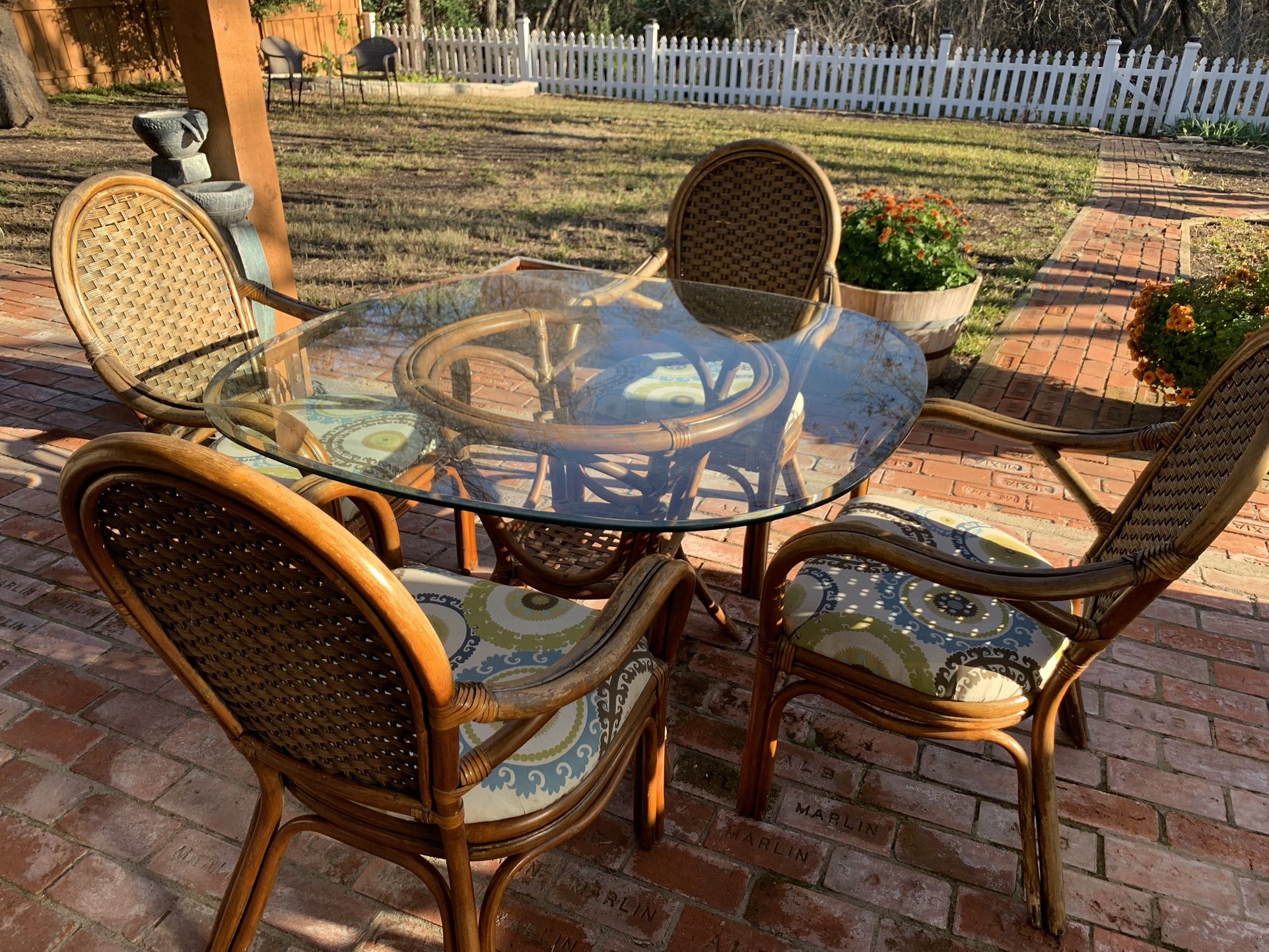 Glass Table and Chairs for patio