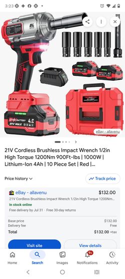 21v  cordless brushless impact wrench 1/2