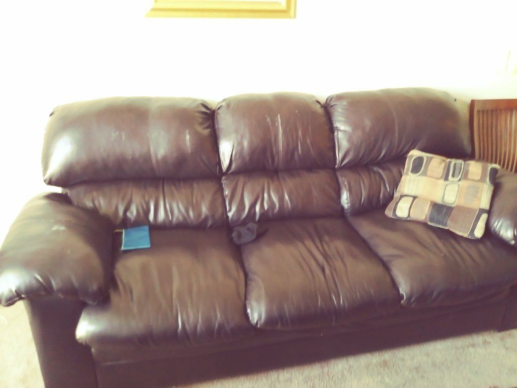 Gently used Leather Couch and Recliner