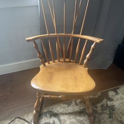 S BENT & BROS CO. Rocking Knitting Chair Bowback Windsor Maple Wood| Scarce,Vintage