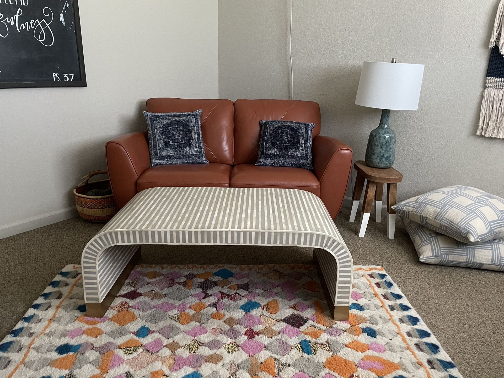 Anthropologie Bone Inlay Coffee Table! Paid $1399! Incredibly Fun Show Piece!