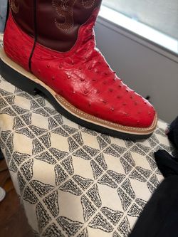 Custom Made Size 10D Ostrich Boots